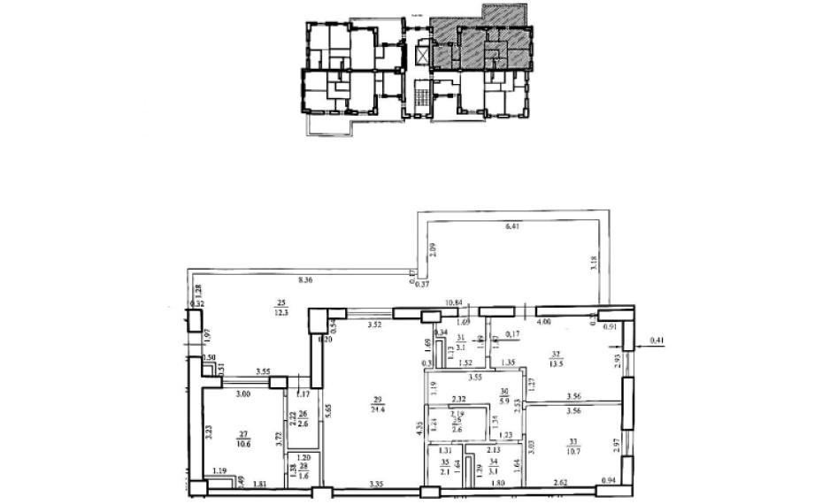 Penthouse, Satul German! Botanica, str. Europa, 3 camere + living. Varianta albă! +36 m2 TERASĂ!: 14
