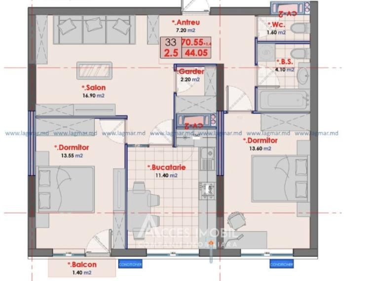 For Rent! New Bloc! Rascani, Andrei Doga street, 2 rooms + living. Euro repair!: 7