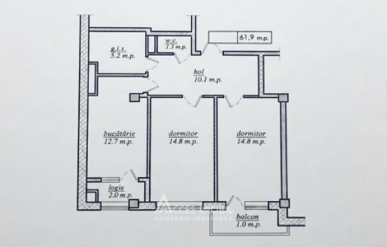 Poliprim-Grup! New block! Durlești, Nicolae Dimo street, 2 rooms.: 3
