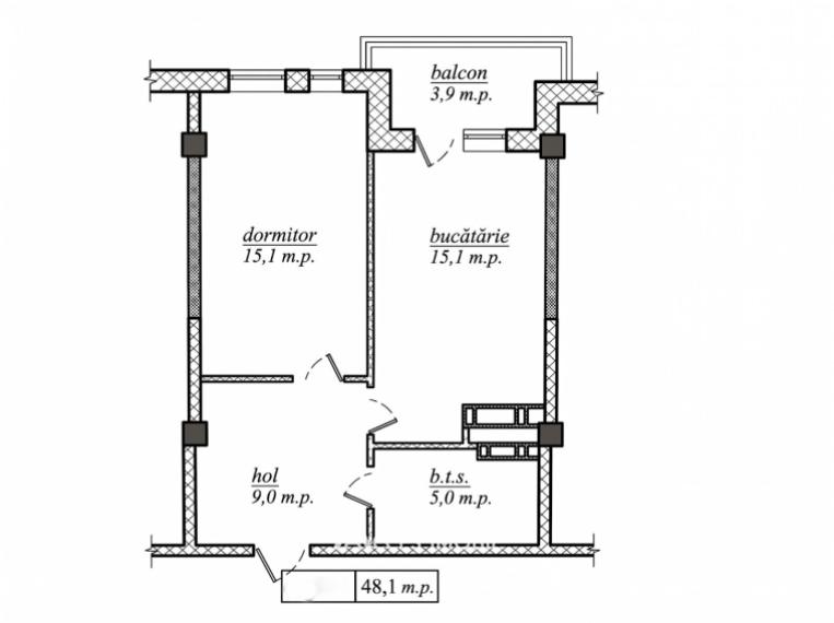 New Block! Durlesti, Nicolae Dimo street, 1 room.: 5