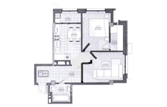 Solomon Construct! New Block! Telecentru, Ialoveni street, 2 rooms. White version!: 5