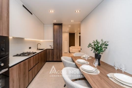 Penthouse! Bloc Nou! Durlești, str. Regina Elisabeta, 2 camere + living + terasă! Euroreparație! Încălzire autonomă!: 1