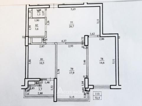 Exfactor! Bloc Nou! Buiucani, str. Ion Buzdugan, 2 camere + living. Varianta albă! Localizare de mijloc!: 5