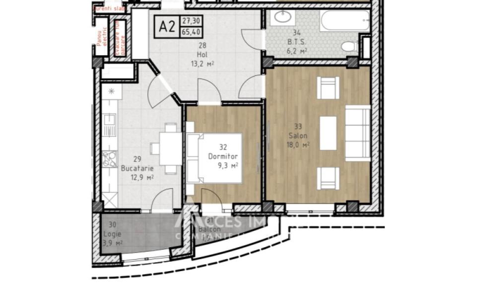 Erinvest! Ialoveni, str. Alexandru cel Bun, 2 camere.: 2