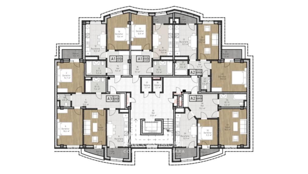 Erinvest! Ialoveni, str. Alexandru cel Bun, 2 camere.: 3