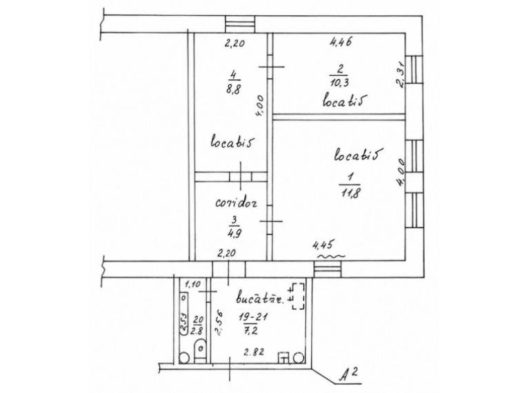 Center, Columna street, 3 rooms. Autonomous heating!: 12
