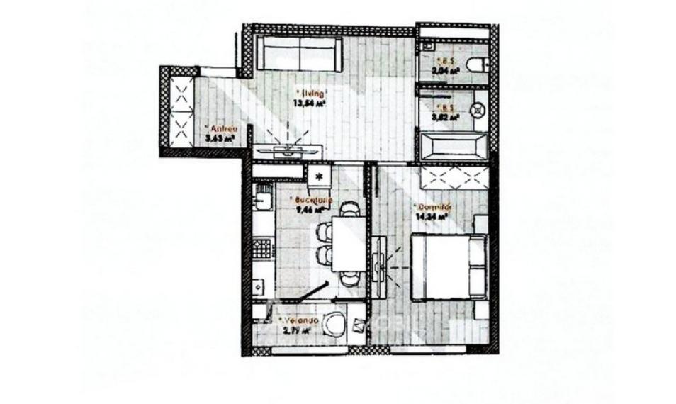 SMART HOME! Новострой! Рышкановка, ул. Каля Мошилор, 1 комната + гостиная. Белый вариант! Автономное отопление!: 1