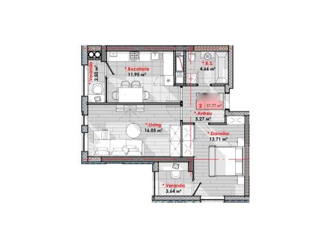 SMART HOME! Lagmar! Râșcani, str. Tudor Vladimirescu, 2 camere. Variantă albă!: 1