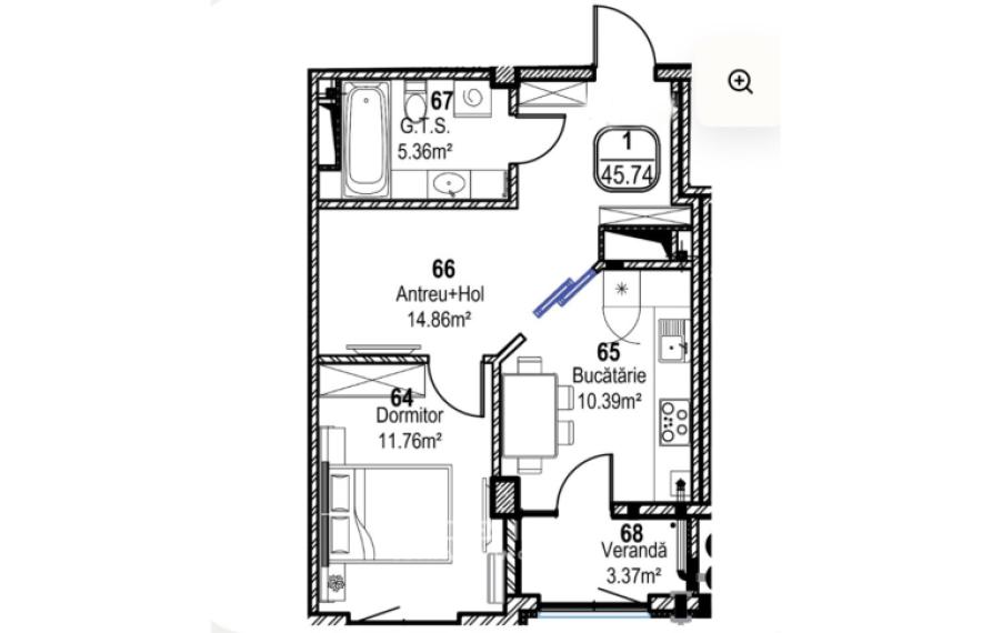 Horus! New Block! Râșcani, Tudor Vladimirescu Street, 1 room + living room. Autonomous heating!: 4