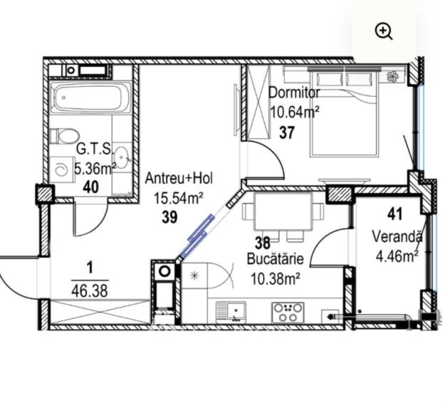 Horus! New Block! Râșcani, Tudor Vladimirescu street, 1 room + living room. Middle position!: 4