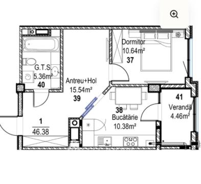 Horus! New Block! Râșcani, Tudor Vladimirescu street, 1 room + living room. Middle position!: 4
