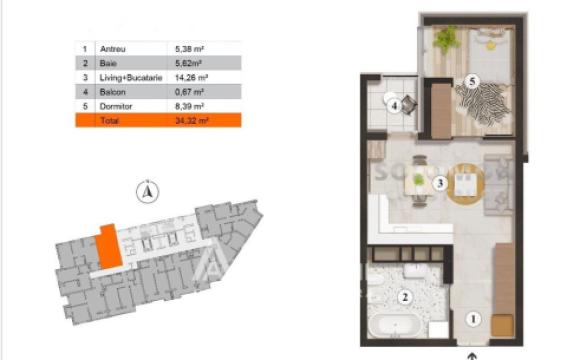 Bloc Nou! Telecentru, str. Ialoveni, 1 cameră + living. Încălzire autonomă!: 3