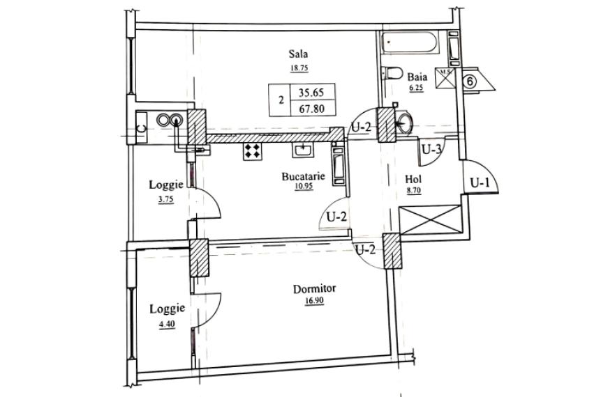 Newton House! Bloc Nou! Botanica, str. Grădina Botanică, 2 camere + living. Varianta albă!: 12