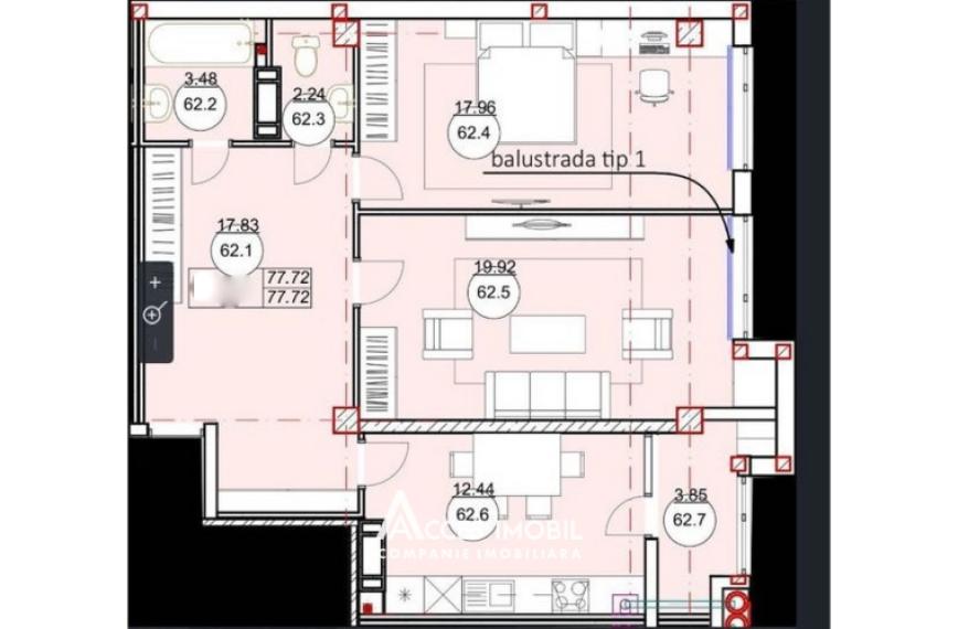 New Block! Cricova, Calea Basarabiei Street, 2 rooms + living room. White version!: 3