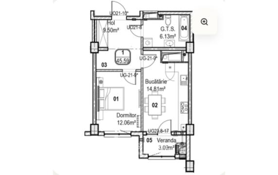 Horus! Bloc Nou! Râșcani, str. Tudor Vladimirescu, 1 cameră + living. Localizare de mijloc!: 4