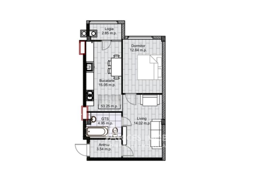 New Block! Durlești, Bisericii Street, 1 room + living room. Under construction!: 4