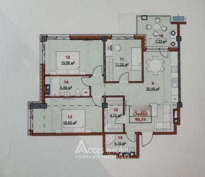 Solomon Construct! Botanica, str. Grenoble, 3 camere + living. Varianta albă! GRENOBLE RESIDENCE!: 2