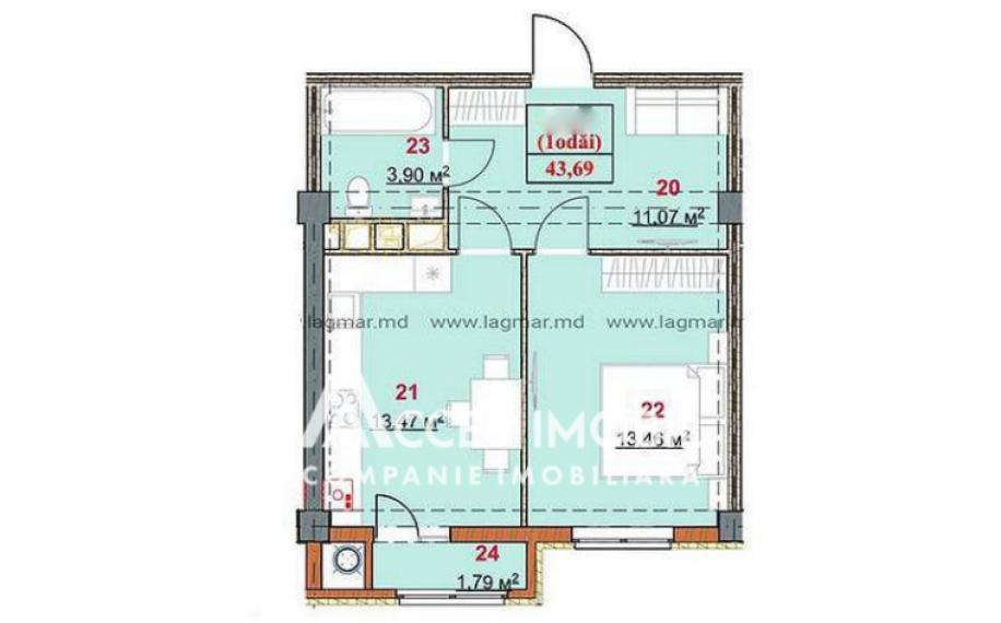Lagmar! New Block! Poșta Veche, Ceucari street, 1 room + living room. White version!: 4