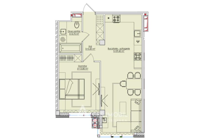 Estate Invest! Bloc Nou! Telecentru, str. Ialoveni, 1 cameră + living. Priveliște!: 1