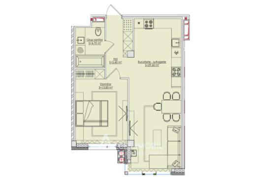 Estate Invest! Bloc Nou! Telecentru, str. Ialoveni, 1 cameră + living. Priveliște!: 1