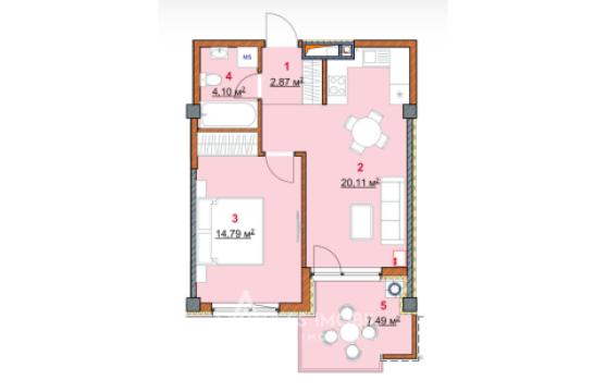 Solomon Construct! Bloc Nou! Botanica, str. Băcioii Noi, 1 cameră + living. Varianta albă!: 6