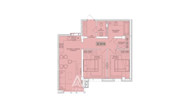 New Block! Telecentru, Ialoveni street, 2 rooms. Middle position!: 5