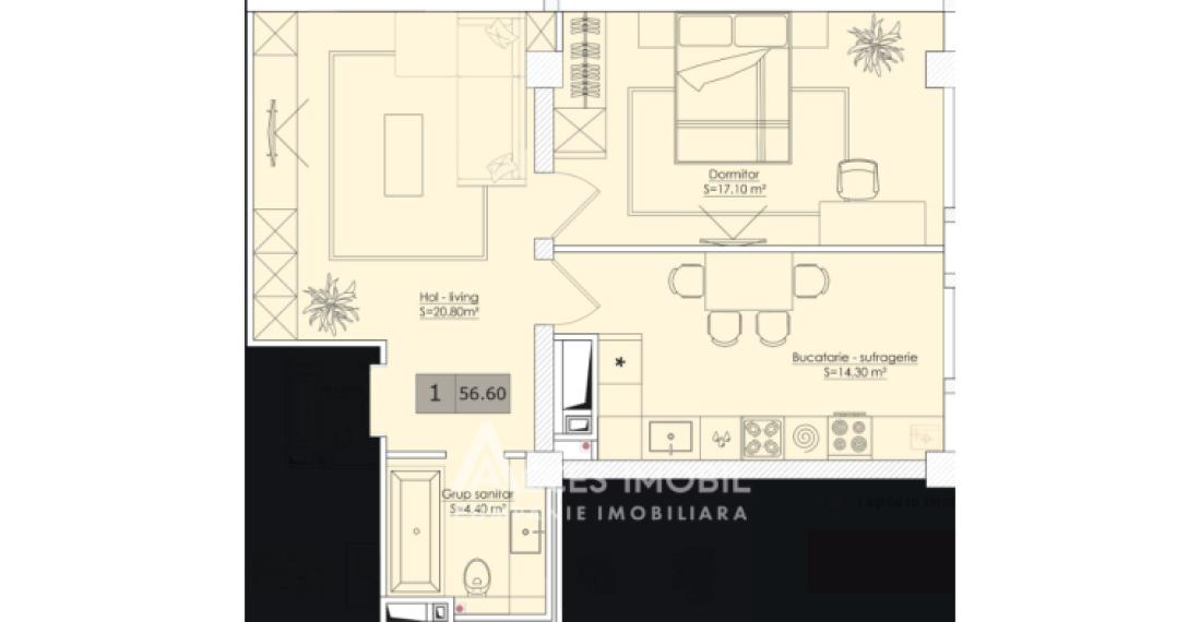 Estate Invest! New Block! Telecentru, Ialoveni street, 1 room + living room. Autonomous heating!: 4