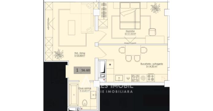 Estate Invest! New Block! Telecentru, Ialoveni street, 1 room + living room. Autonomous heating!: 4