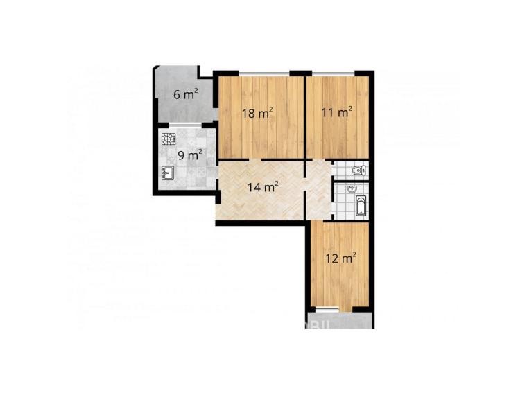 Botanica, str. Independenței, 3 camere + living. Seria 143!: 14
