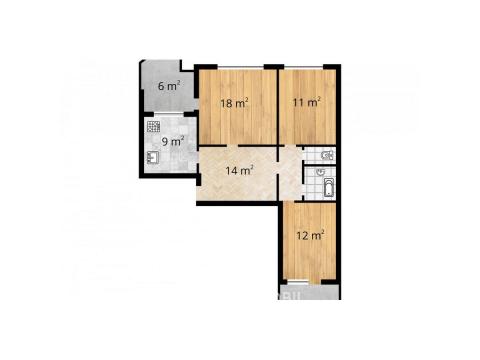 Botanica, str. Independenței, 3 camere + living. Seria 143!: 14