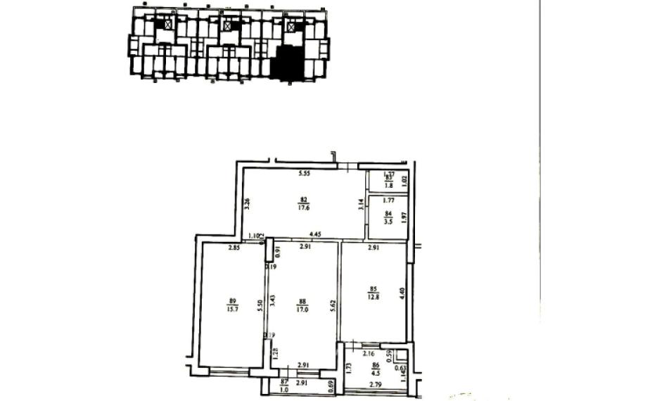 Exfactor! Bloc Nou! Aeroport, str. Dacia, 2 camere + living. Varianta albă! Localizare de mijloc!: 2