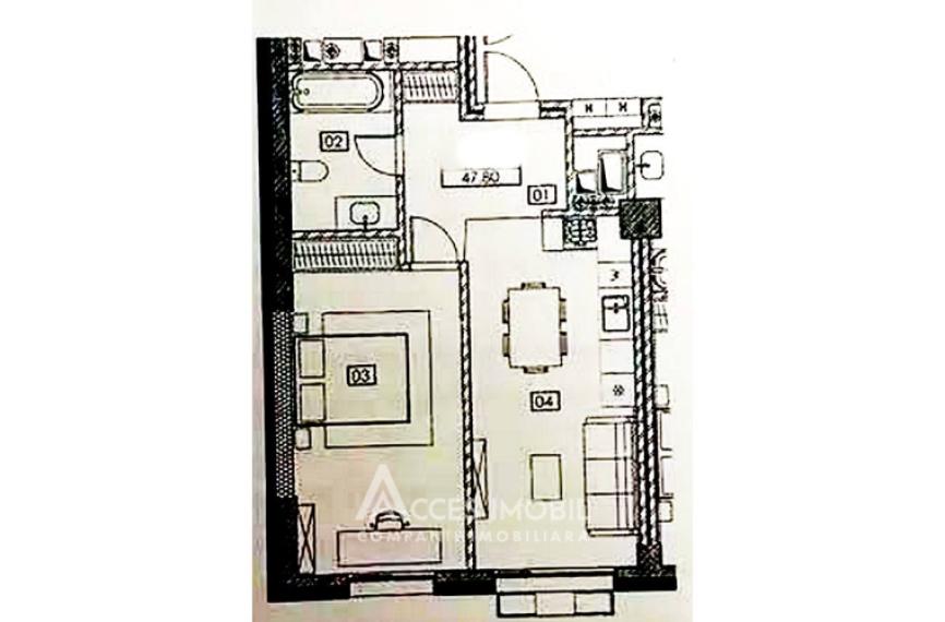 Bloc Nou! Râșcani, bd. Renașterii Naționale, 1 cameră + living. Localizare de mijloc!: 3