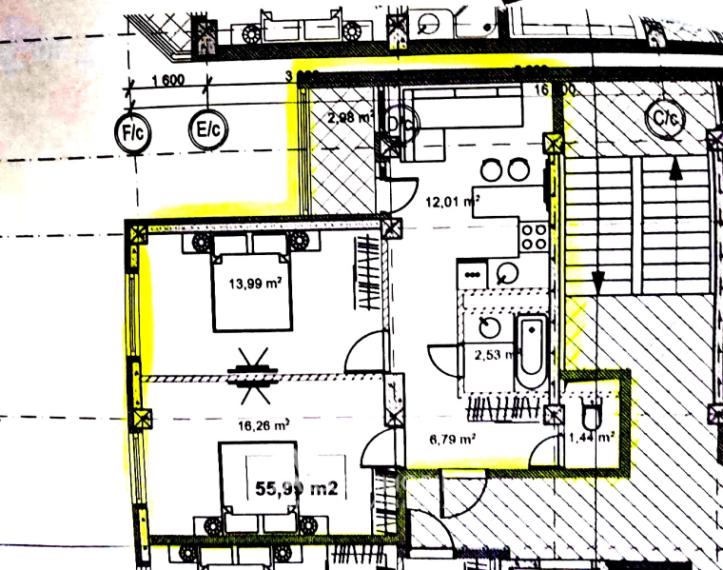Kirsan! New Block! Botanica, Sarmizegetusa street, 2 rooms + living room!: 2