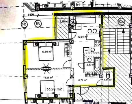 Kirsan! New Block! Botanica, Sarmizegetusa street, 2 rooms + living room!: 2