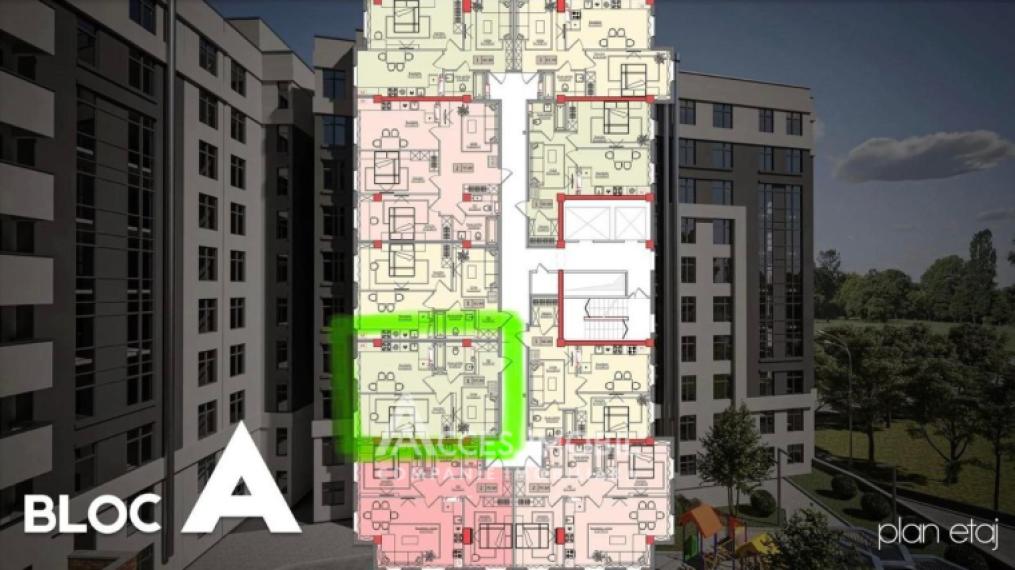 Estate Invest! Bloc Nou! Ciocana, str. Bucovina, 1 cameră + living. În construcție!: 3