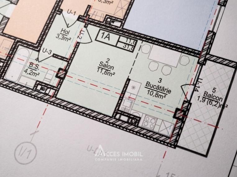 Poiana Ghidighici! New Block! Ghidighici, Ștefan cel Mare street, 1 room!: 2