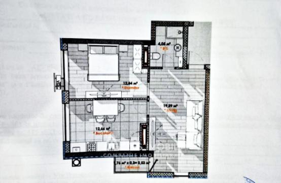 Bloc Nou! Telecentru, șos. Hâncești, 2 camere + living. Variantă albă!: 3