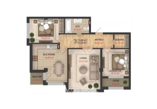 Bloc Nou! bd. Moscova, Râșcani, 3 camere + living. Euroreparație! + 2 Parcări Subterane!: 12