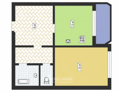Apartament, Sîngera, str. Ion Creangă, 1 cameră. Seria 143!: 3