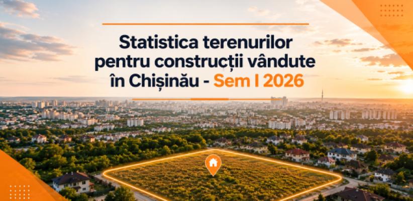 Statistica terenurilor pentru construcții vândute în Chișinău - Sem I 2026