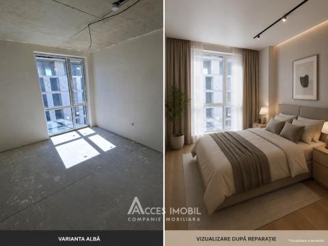 Golban Trade! New Block! Durlesti, Regina Elisabeta street, 2 rooms + living room. White version!: 4