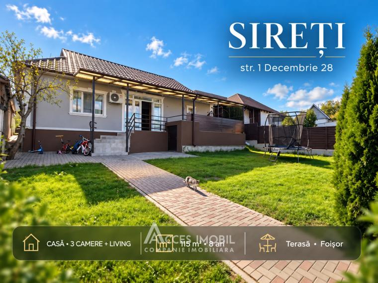 Casă! Sireți, str. 1 Decembrie, 3 camere + living, 115m² + 8 ari. Euroreparație!: 0