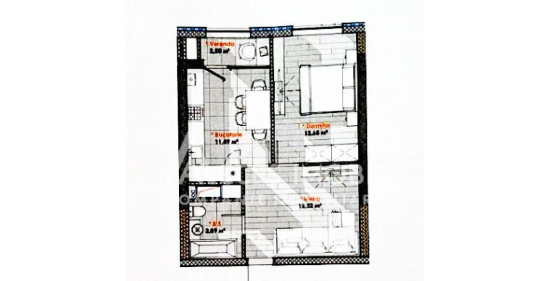 New Block! Râșcani, Calea Moșilor street, 1 room. Under construction!: 3