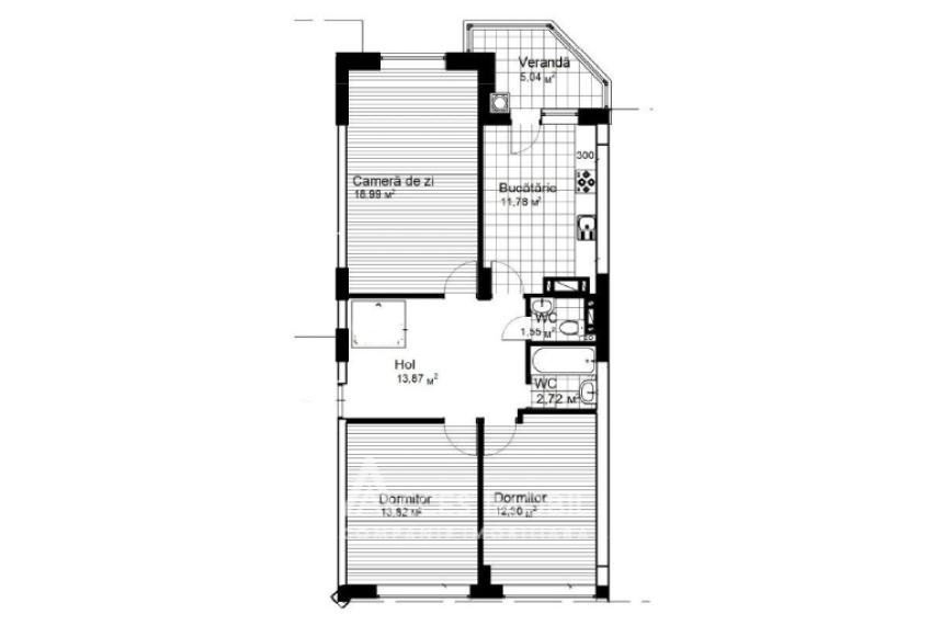 Bloc Nou! Ciorescu, str. Viilor, 3 camere + living. Varianta albă! De mijloc!: 7