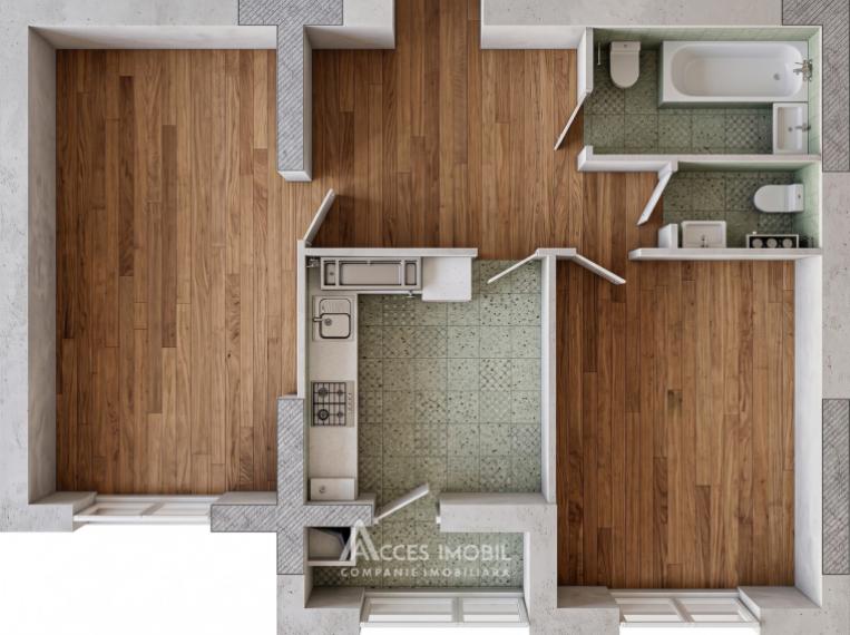 Horizon Construct! Bloc Nou! Ghidighici, str. Ștefan cel Mare și Sfînt, 2 camere + living. Euroreparație! Localizare de mijloc!: 6