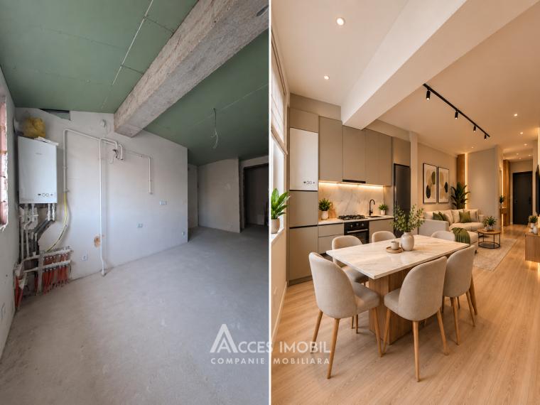 Bloc Nou! Durlești, str. Cartușa, 3 camere + living. Varianta albă!: 2