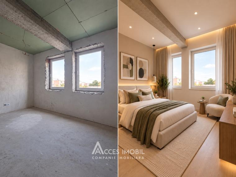 Bloc Nou! Durlești, str. Cartușa, 3 camere + living. Varianta albă!: 4