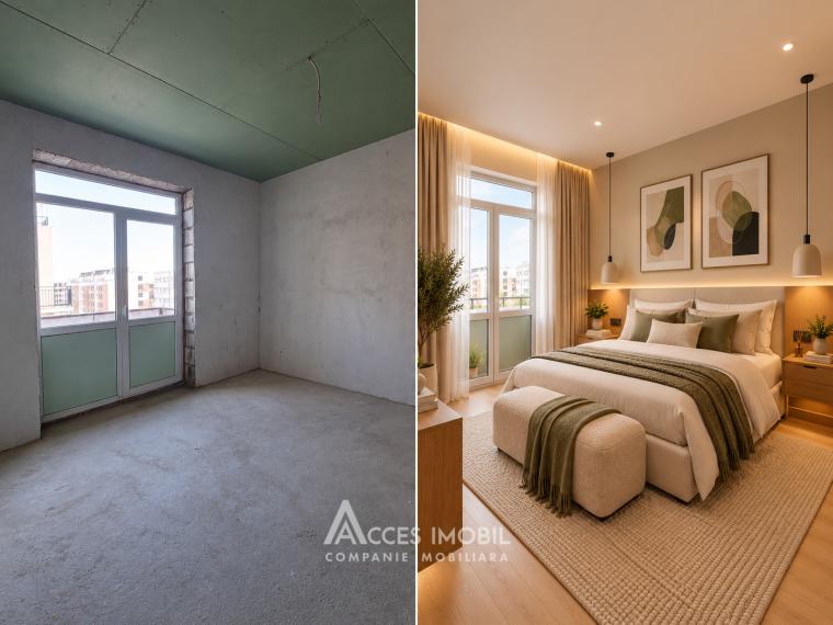 Bloc Nou! Durlești, str. Cartușa, 3 camere + living. Varianta albă!: 6