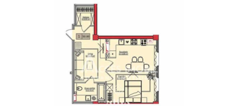 Estate Invest! Bloc Nou! Ciocana, str. Bucovina, 1 cameră + living. Varianta albă! Localizare de mijloc!: 5