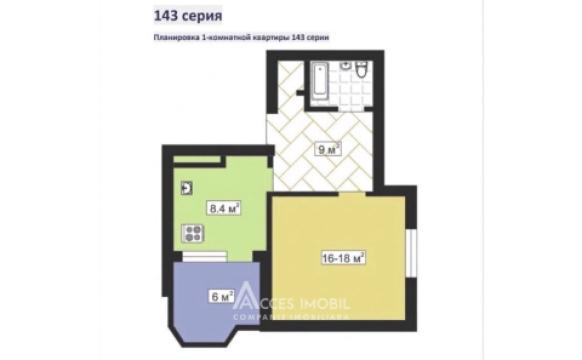 Ciocana, str. Petru Zadnipru, 1 cameră. Seria 143! De mijloc!: 2